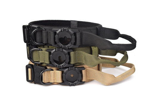 Heavy-Duty Dog Collar with AirTag Holder – Durable Nylon Collar for Large Dogs