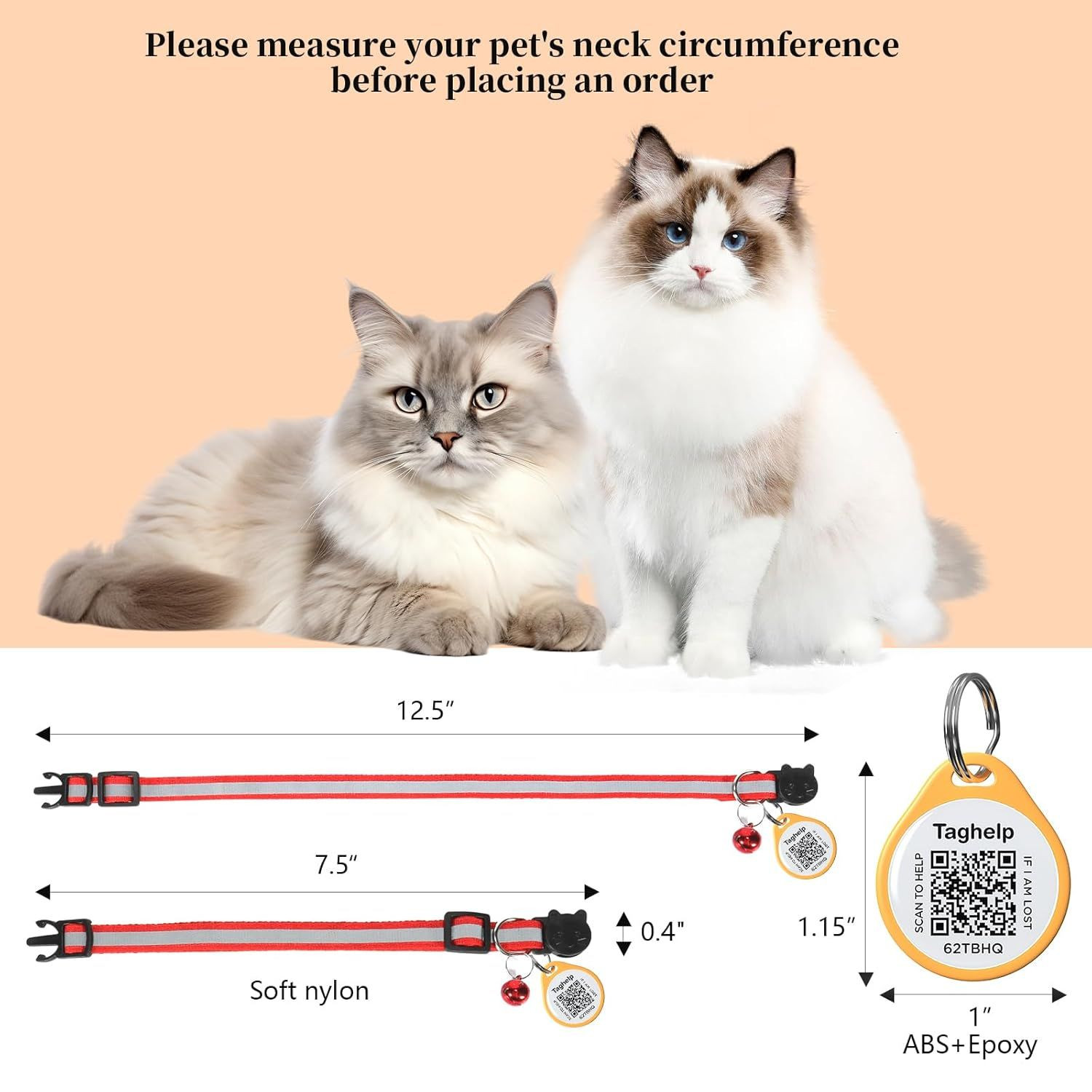 Wholesale Smart Cat Collars with QR ID Tag