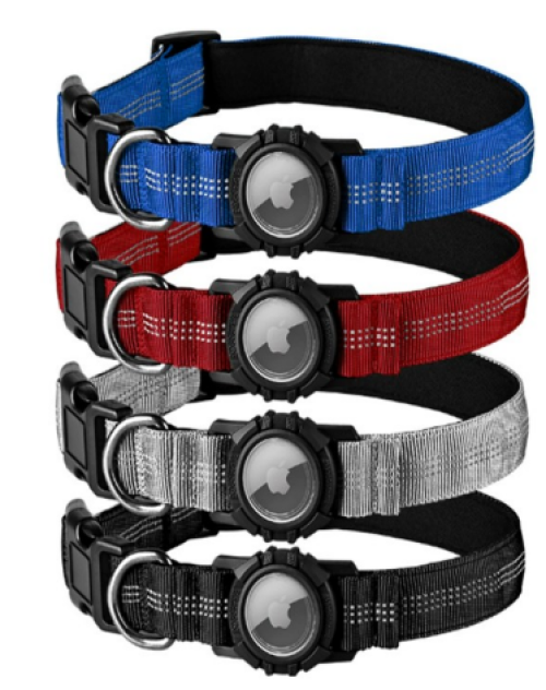 Reflective Dog Collar with AirTag Holder – Waterproof Small Dog Collar