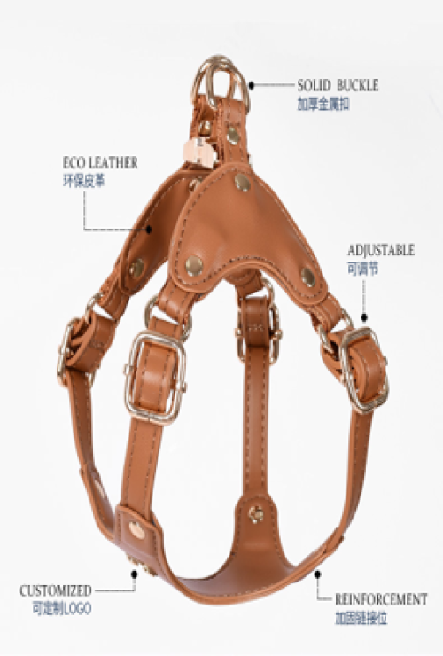 Premium EO Leather Dog Harness Adjustable Comfort Fit for Small, Medium & Large Dogs