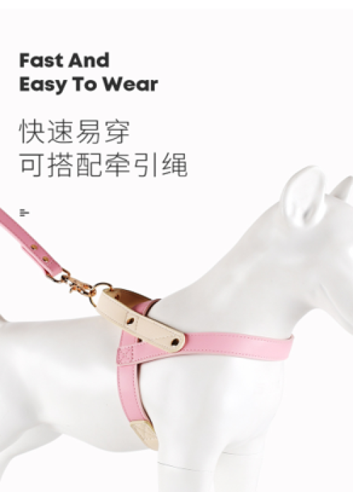 Eco-Friendly Leather Dog Harness with Thick Rope & Metal Hardware Perfect for Walks